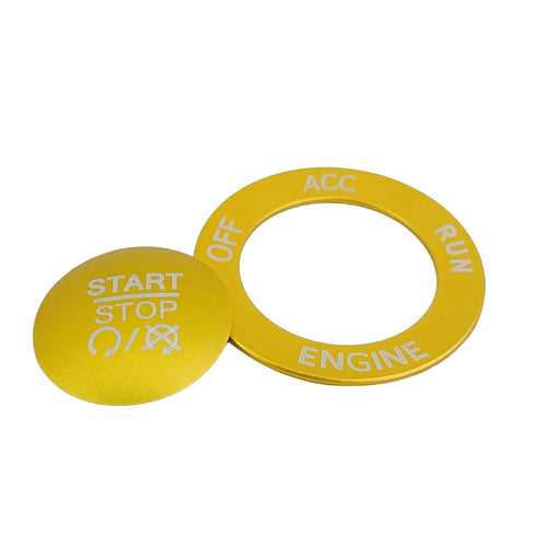 Push Start Stop Button Cover Trim for 2015-2021 Dodge Challenger Dodge RAM 1500 Dodge Charger, Aluminum Alloy, Gold......