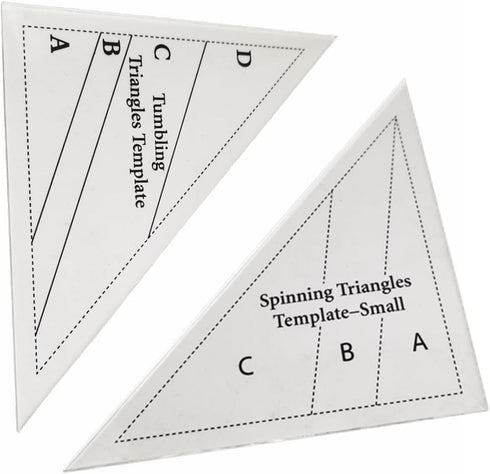 HONEYSEW Tumbling Triangles Template and Small Spinning Triangles Templates Set Quilting Tool for Fabric Cutting Quilting Template Stencil...