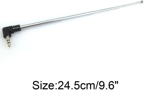 2 Pack 3.5mm Antenna FM AM Radio Telescopic 4 Sections Telescoping Antenna 1/8 inch Jack Plug Connector Retractable 8.5cm-25cm for Mobile Cell Pho...