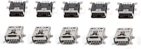 10 Pcs Mini USB Type B Female Port 5-Pin 180 Degree SMD SMT PCB Jack Socket...