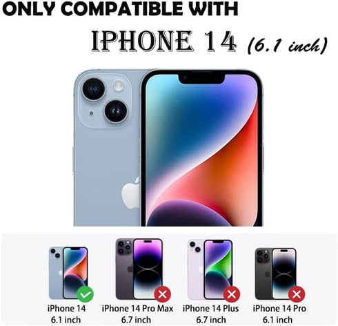 Annymall for iPhone 14 Case with 2 Screen Protector,Full Body Shockproof Drop Protection Dust Proof Heavy Duty 3-Layer Rugged Durable Military Gra...