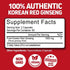 Herbtonics Korean Red Panax Ginseng 1500mg - Energy Supplement for Peak Performance, Focus & Vitality - High Potency Ginseng Root Extract - 120 Ve...