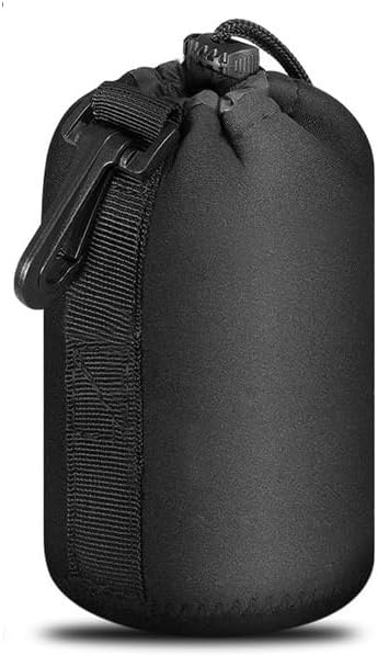 Camera Lens Case, Black Thick Protective Neoprene Small Camera Lens Bag 3.1x2.7inch(8x6.8cm) for DSLR Camera Small Lens...