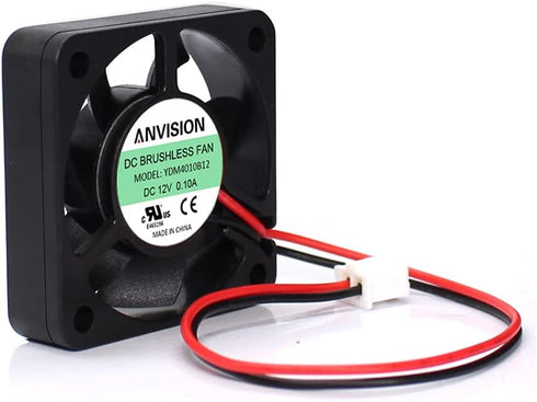 ANVISION 40mm x 10mm DC 12V Brushless Cooling Fan, Dual Ball Bearing, 2 Pin...