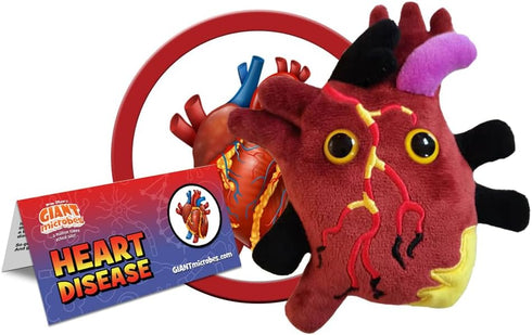 GIANTmicrobes Heart Disease Plush - Learn About Your Heart Health and Cardiovascular System with This Educational Gift for Friends, Students, Educ...