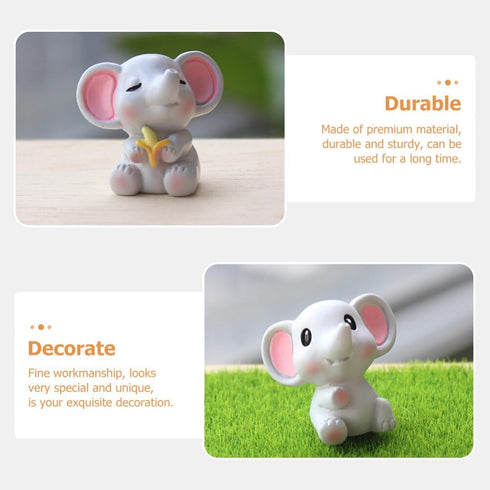 HOMSFOU 4pcs Small Elephant Trinkets Little Elephant Decor Elephant Ornament Garden Statues Outdoor Bookshelf Decor Dollhouse Elephant Toys Animal...