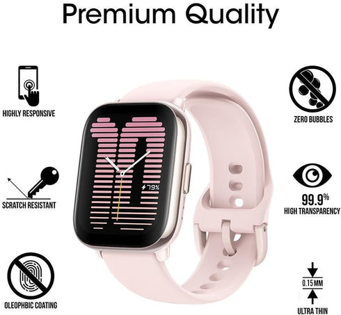 6 Pack Compatible with Amazfit Active Screen Protector Film for Amazfit Active 1.75” Smartwatch Screen Protectors Foils Screen Cover Crystal Clear...