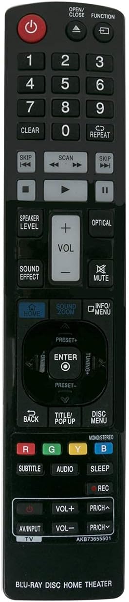PerFascin AKB73655501 Replace Remote Control Work with LG Blu-Ray Disc Home Theater BH9420PW BH9220BWMT BH9420PWMT...