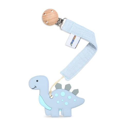 Baby Food Grade Silicone Teether Toy with Pacifier clip Holder,Teething Pain Relief Toys Gift Set for 3 Months+ Boys and Girls,Freezer Safe,BPA Fr...