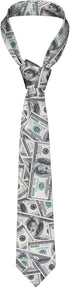 American Money Mens Tie Money Us 100 Hundred Dollar Bill Necktie,Fun Print Woven Slim Neck Ties for Men...