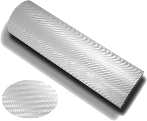 DIYAH 3D White Carbon Fiber Film Twill Weave Vinyl Sheet Roll Wrap DIY Decals 12" X 60" (1FT X 5FT)...