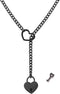 Heart O ring Slip Chain Necklace for Women Stainless Steel Cuban Chain Heart Necklace Punk Rock Collar Necklace Handmade Adjustable Lariat Y Neckl...
