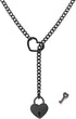 Heart O ring Slip Chain Necklace for Women Stainless Steel Cuban Chain Heart Necklace Punk Rock Collar Necklace Handmade Adjustable Lariat Y Neckl...