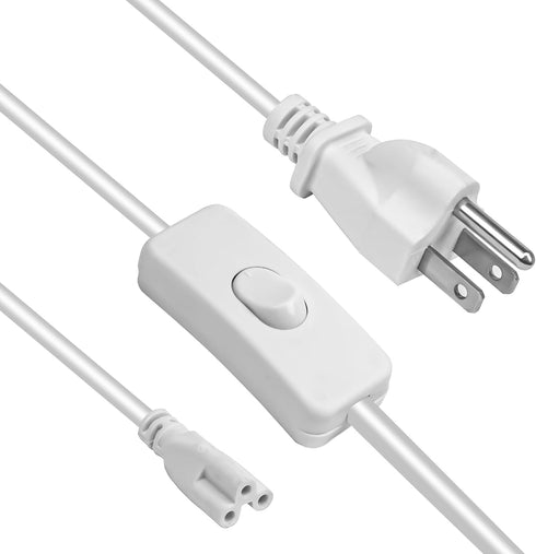 3 Pack 5FT T5 T8 LED Tube Power Extension Cable with On/Off Switch, LED T5/T8 Light Tube Integrated LED Light Fixture Extension Cable Wire, White...