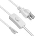 3 Pack 5FT T5 T8 LED Tube Power Extension Cable with On/Off Switch, LED T5/T8 Light Tube Integrated LED Light Fixture Extension Cable Wire, White...