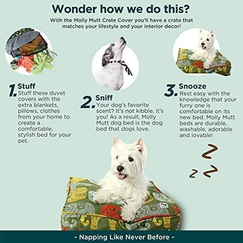 Molly Mutt Water-Resistant Dog Bed Liner, Polyester Bed Liner for Dogs, Easy to Clean, Gray, Small,22"x27"x4.75"...