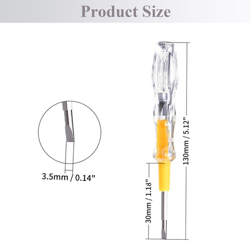 Fielect Voltage Tester Screwdriver, Contact Voltage Tester Pen Light Circuit Tester Voltage Detecter Pen Electric Test Pen Screwdriver 3.5mm Dual ...