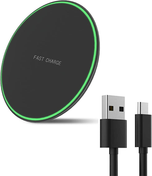 Wireless Charger for Samsung Galaxy S23/S23+/S22/S22+/S21/S20/S20+/S10/S9+/S9/S8/S8+/S7/Note10/Note9/Note8, 15W Wireless Charging Pad with USB-C f...