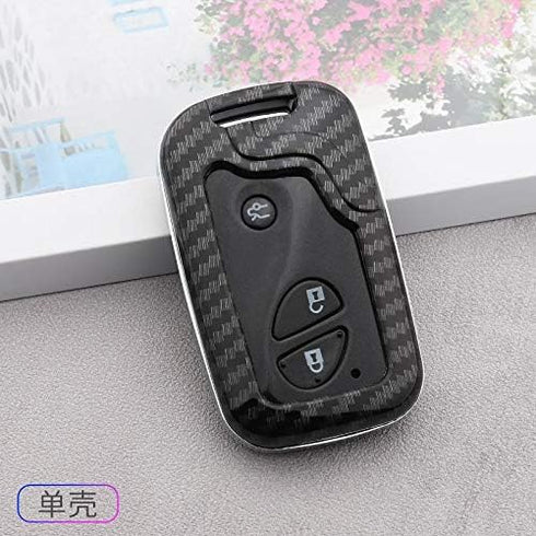 iJDMTOY Exact Fit Black Glossy Carbon Fiber Finish Key Fob Shell Compatible with Lexus is ES GS LS CT LX GX RX, etc 1st Gen Smart Keyless Fob...