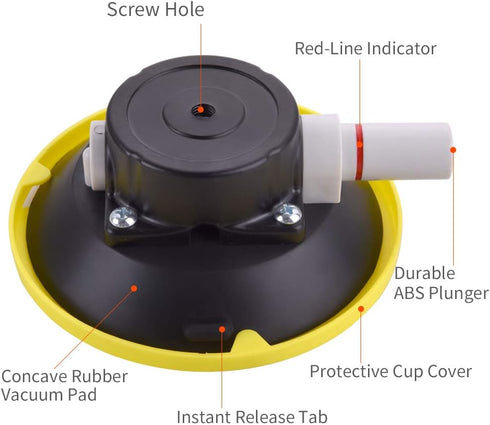 IMT 4.5" Vacuum Suction Cup Mounting Base with 1/4"-20 Female Thread, Air Pump Car Camera Suction Holder, Glass Sucker/Car Sucker for Camera...