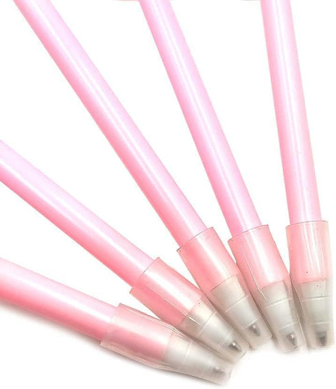 Needle Gel Ink Pens 5 PCS Purple Pom Pom Pen Fluffy Pompoms Plastic Rollerball Pen Signature Ball Point Pens Cartoon Ball Pen for Kids Children St...