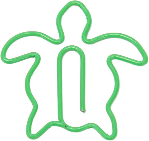 100Pcs Animal Shaped Paper Clips, Electroplated Cute Paper Clips, Fancy Paperclips with Storage Box for Family Office School (Sea Turtle)...