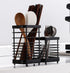 Oidium Stainless Steel Utensil Holder,Utensil Crock Countertop Organizer 6x4x3 In,Black Utensil Holder,Metal Steel Square Utensil Flatware Storage...
