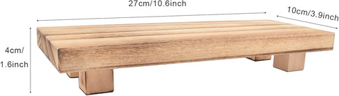 Paulownia Wood Riser for Home Decor, Small Plant Stands, Decorative Wood Risers, Wood Pedestal Stand, Rustic Wooden Trays for Kitchen Counters (10...