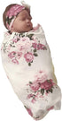 Infant Baby Summer Floral Receiving Blankets Coming Home Outfit Girls Sleeping Bag Swaddle Blanket with Headband Set...