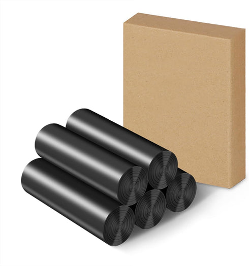 80 Count Trash Bags, Jixik 4 Gallon Trash Bag with Handles 17.7'×25.6' Smale Trash Bags for Kitchen, Bedroom Livingroom, Bathroom - 80pcs Black Ga...