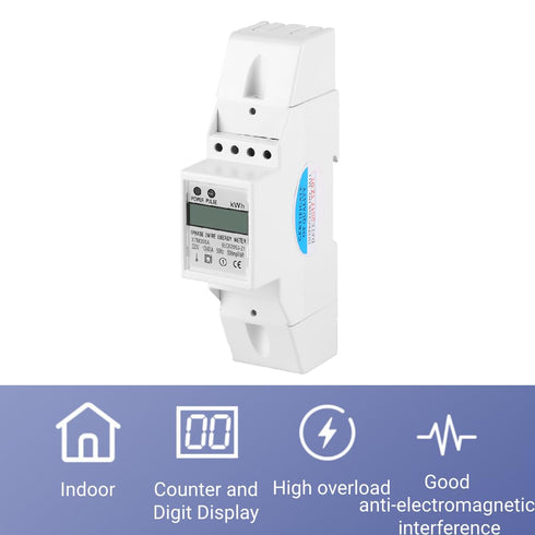 Single Phase Energy Meter 120 / 230V Din Rail Electric Meter AC 10 to 40A Watt Meter Digital LCD Electronic KWh Meter...
