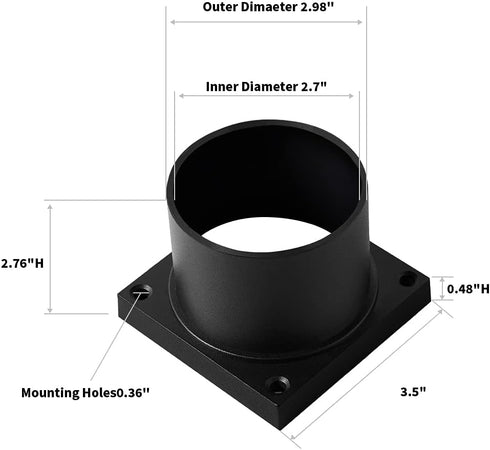 Pier Mount Adapter,Post Light Base for 3" Post Light Fixtures,Parts Kits Included, Matte Black...
