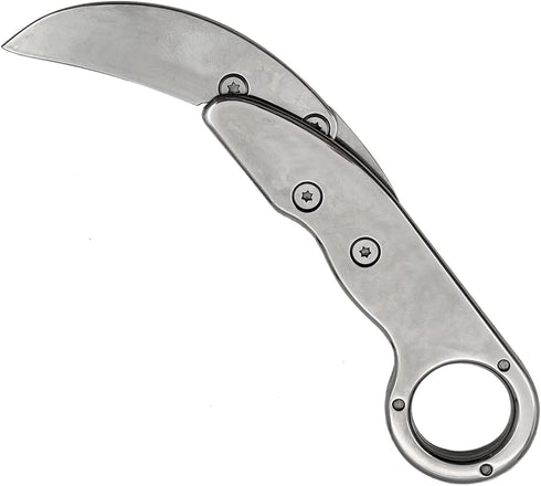 Outdoor Mini Camping Stainless Handle Survival Knife Multifunction Outdoor Tactical Rescue Tools Folding Hunting (new claw knife silver)...