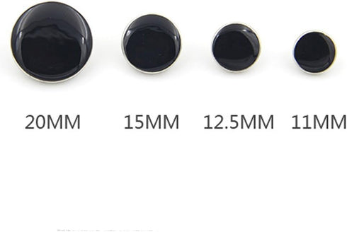 10PCS Clothes Button - Fashion Black Glazed Metal Button Set Sewing Button for Blazer, Coat, Uniform, Shirt, Suit and Jacket (15mm)...