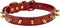 Basic Classic Adjustable Genuine Cow Leather Pet Collars for Cats Puppy Dogs (Medium/Neck 10.5"-13", A-Red)...