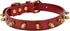 Basic Classic Adjustable Genuine Cow Leather Pet Collars for Cats Puppy Dogs (Medium/Neck 10.5"-13", A-Red)...