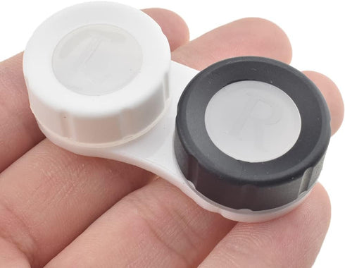 HAHIYO Contact Lens Case Box Holder Kit with Mirror Durable Leakproof Light Convenient Left/Right Eyes Contact Lens Container Soak Storage Kit wit...