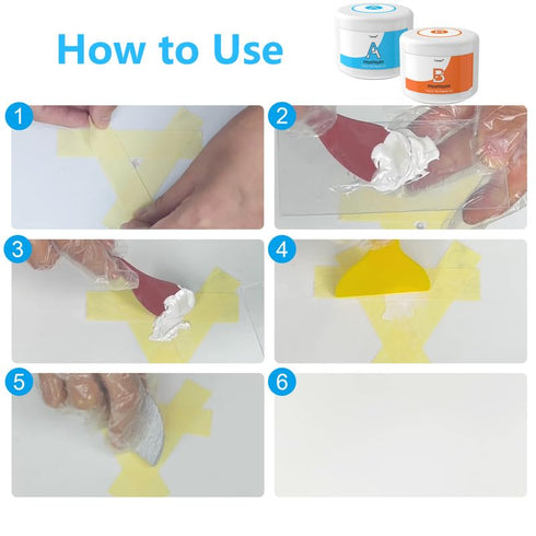 Tub Repair Kit White & Porcelain Repair Kit 3.7 OZ - Bathtub Repair Kit for Cracked Bathtub, Fiberglass Repair Kit with Super Adhesion, Works on C...