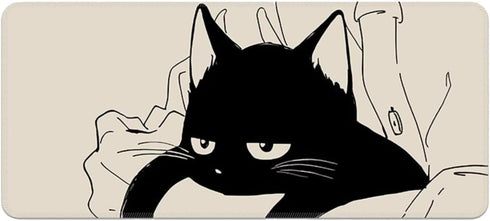 Oversized Cartoon Cat Locked Edge Thickened Keyboard Pad Office Gaming Computer Mouse Pad with Non-Slip Rubber Base for Laptop, Office and Home Ga...