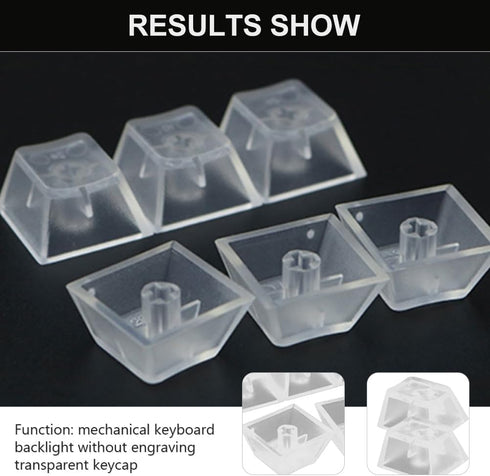 20 pcs Keycaps Replacement DIY Crystal Not Transparent Profile Blank Backlit Accessory Mechanical Professional Printed Cover Gaming Translucent No...