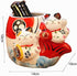 EatingBiting Fortune Japanese Lucky Beckoning Cats Maneki Neko Flower Pot Vase Pen Holder,Pair Cat set on fish,Ceramic Pencil Holder for Organizer...
