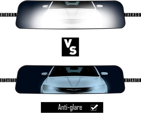 UTSAUTO Rear View Mirror Universal Panoramic Anti-glare Car Interior 12" Rear View Mirror Wide Angle Rearview Mirror with Silicone Strap for Most ...
