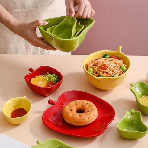 Dessert Bowl Salad Bowl Porcelain Apple Shape Bowl Dinner Bowl...