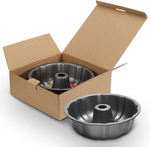 OAMCEG 9.5 Inches Bundt Cake Pan Nonstick- 2 Pack Bundt Pan for baking, 12 Cups Buntz Pound Cake Pan Heavy Duty Carbon Steel,Cake Mold for Buntele...