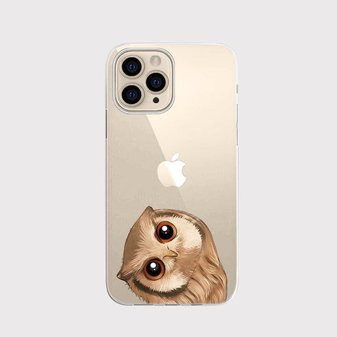 Blingy's for iPhone 13 Pro Case (6.1 inch), Fun Owl Pattern Bird Design Cute Cartoon Animal Style Transparent Soft TPU Protective Clear Case (Smal...