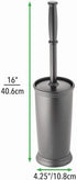 mDesign Toilet Bowl Brush and Holder - Covered Bathroom Toilet Brush - Standing Toilet Bowl Scrubber in Modern Holder - Space Saving, Deep Cleanin...
