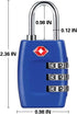 TSA Luggage Locks (4Pack) - 3 Digit Combination Padlocks - Approved Travel Lock for Suitcases & Baggage (Dark Blue)...