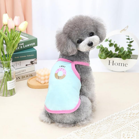 Dog Clothing Donut Pattern Cute Sleeveless Pet Vest Trendy and Comfortable Small Dog Clothes Sweet Style Perfect for Summer Walks and Playtime Sui...