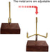 Adjustable Brass Crystal Display Stand with Walnut Base Mineral Specimens Display Stand Rock Display Easel Metal Display Holder for Stones Geodes ...