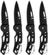 4 Pack Self-Defense Folding Knife With Key Ring Easy To Everyday Carry, Outdoor Survival Stainless Steel Pocket Knife (Black)...